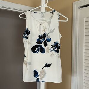 Sleeveless floral blouse
